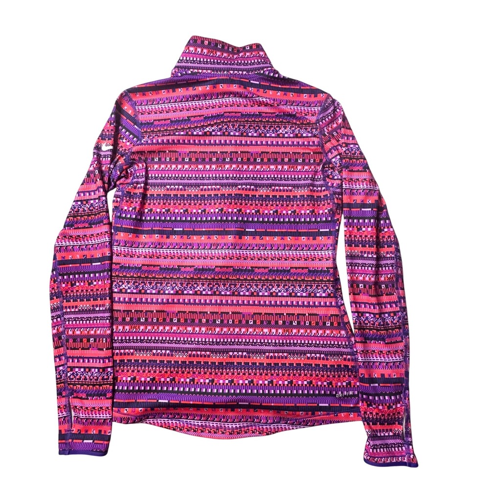 Nike Pro Pullover Womens L Purple Dri-FIT 1/4 Zip Geometric Print 685681-696 - Picture 2 of 13